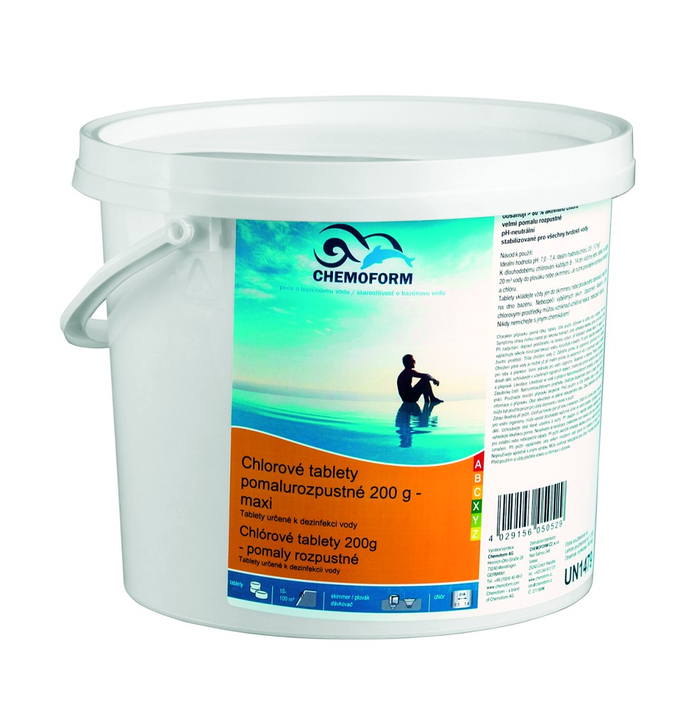 Chlorové tablety pomalurozpustné 200g 3 kg blank