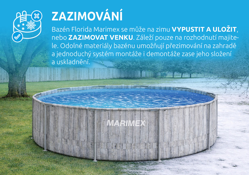 99 m se skimmerem - motiv ŠEDÉ DŘEVO blank