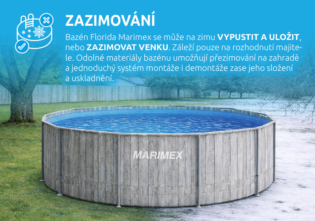 22 m se skimmerem - motiv ŠEDÉ DŘEVO blank